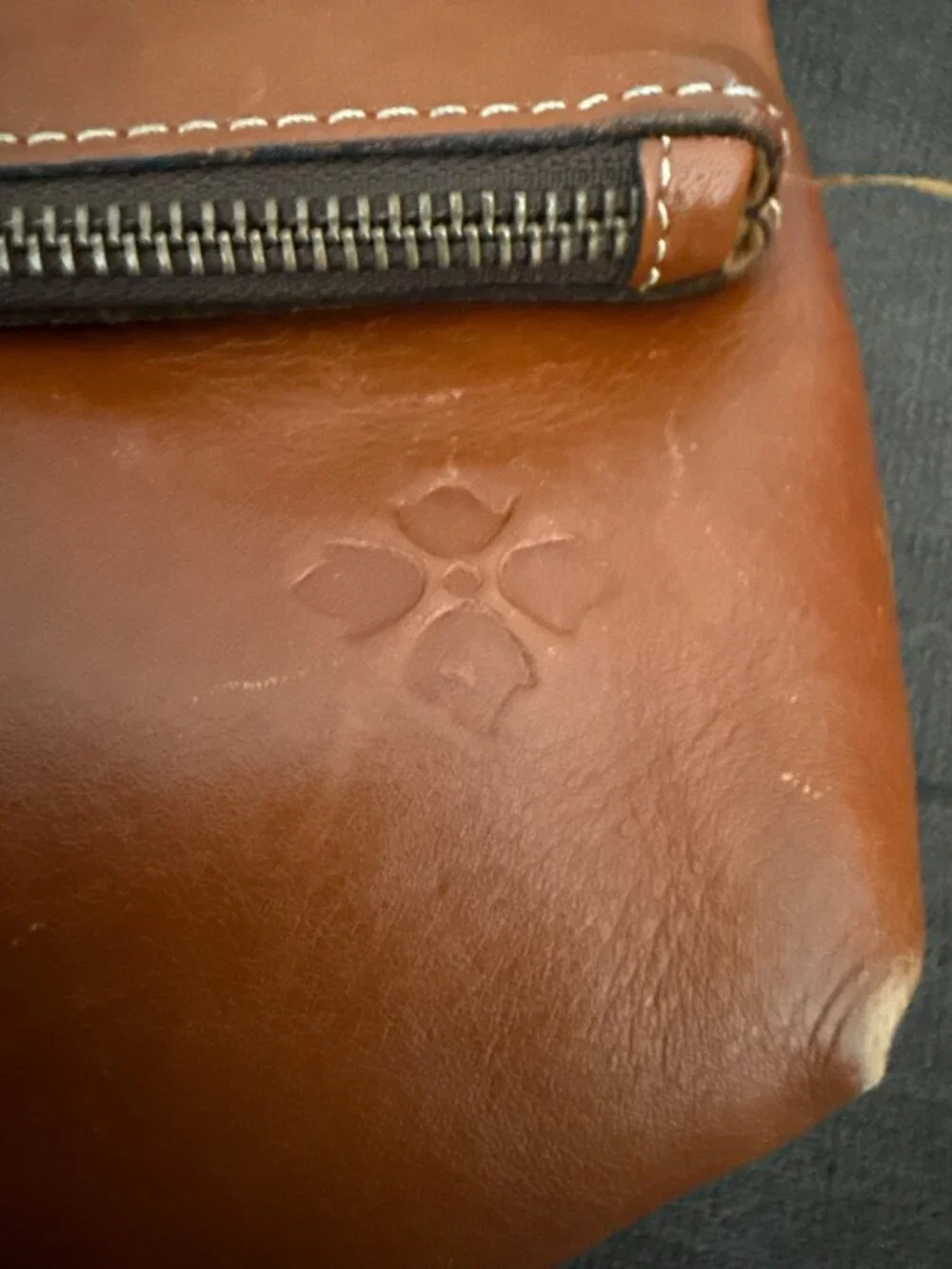 Patricia Nash Valerie Fold over Wristlet Clutch Brown Leather Purse